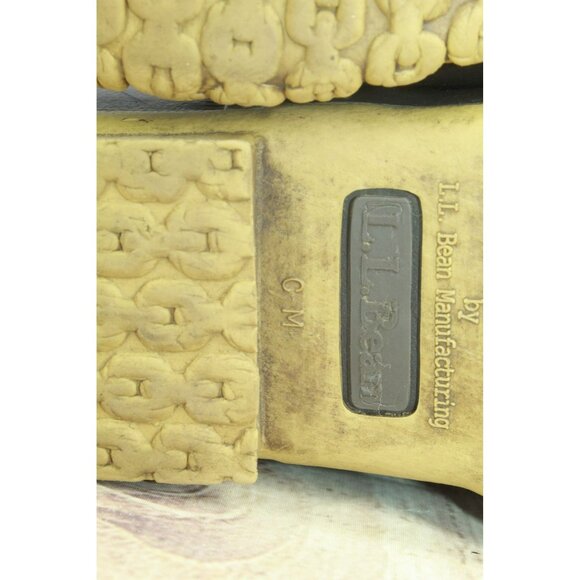 LL Bean Brown Unlined Ankle Duck Boots 8" Leather Lace Up Round Toe Size 7 M - Picture 10 of 11